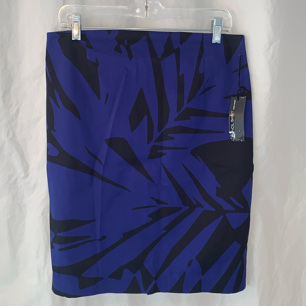 NWT 10 Black & Blue Floral High Waist Pencil Skirt Express